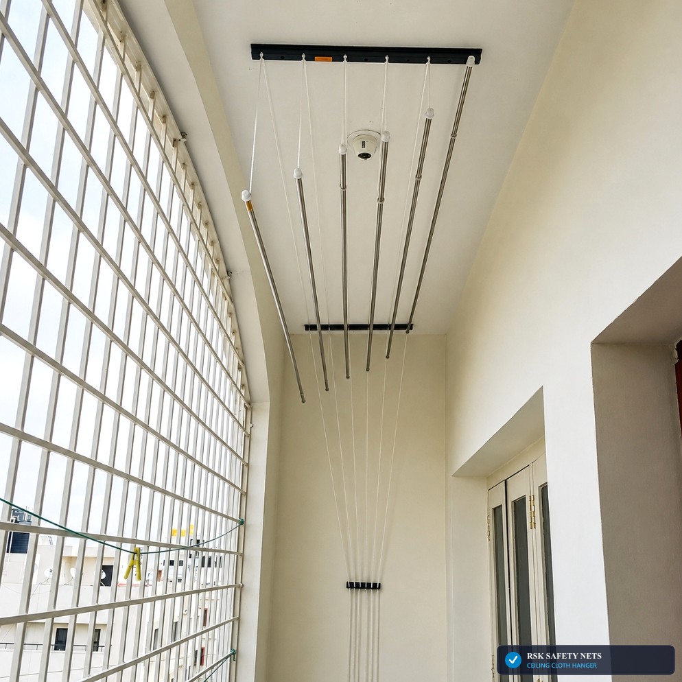 Space Saving Ceiling Pulley Cloth Drying Hanger System