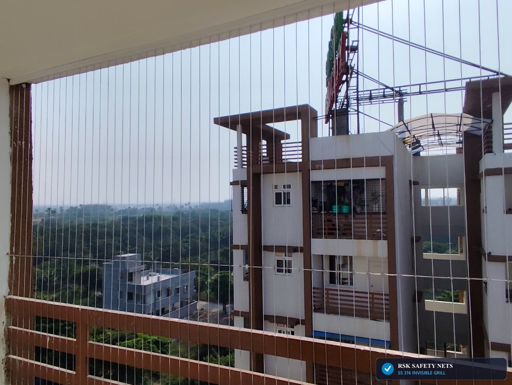 High-Rise Balcony Translucent SS 316 Invisible Grill (Panoramic View)