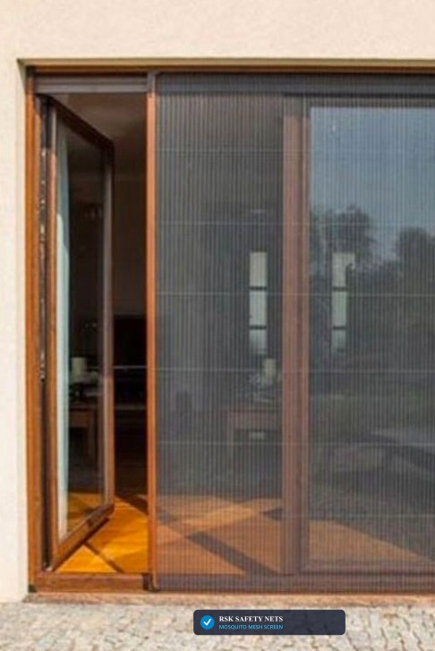Pleated Accordion Sliding UPVC Door Mosquito Mesh Screen