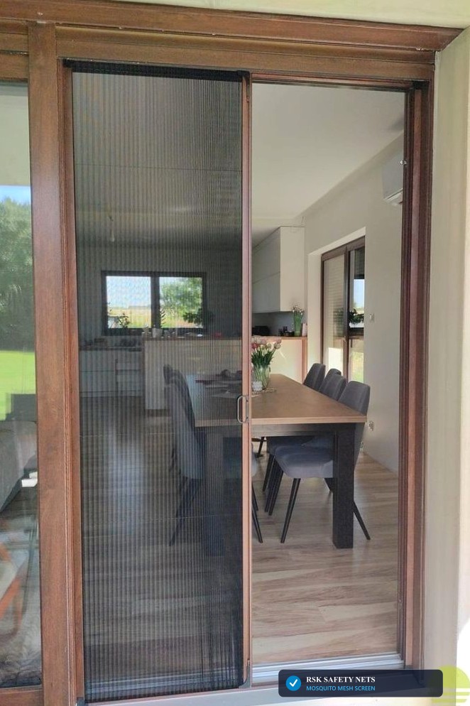 Dining Room French Door Pleated Retractable Mosquito Net