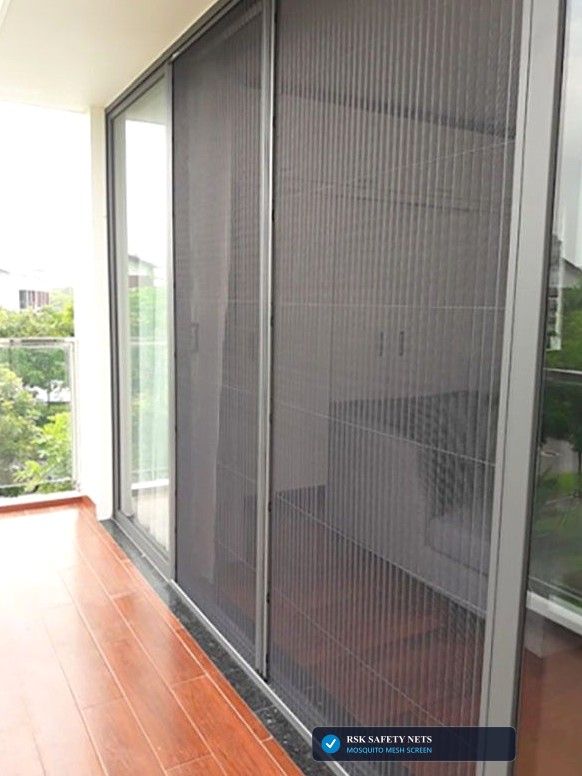Modern Balcony Sliding Glass Door Pleated Insect Screen