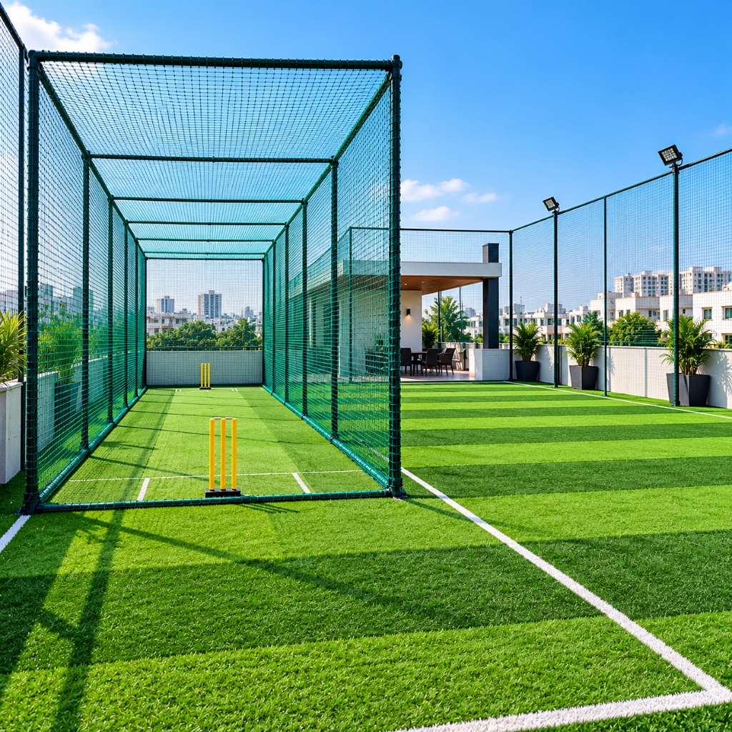 Artificial Cricket Turf Pitch & Enclosure Construction Cover